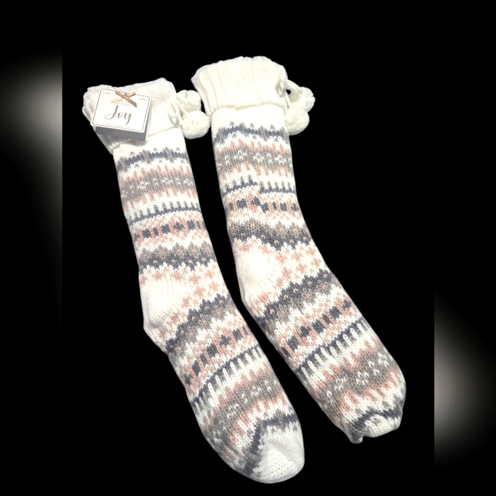 Joy slipper socks with grippers size 4-10